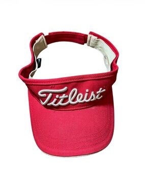 Titleist Red Golf Visor with White Script Logo